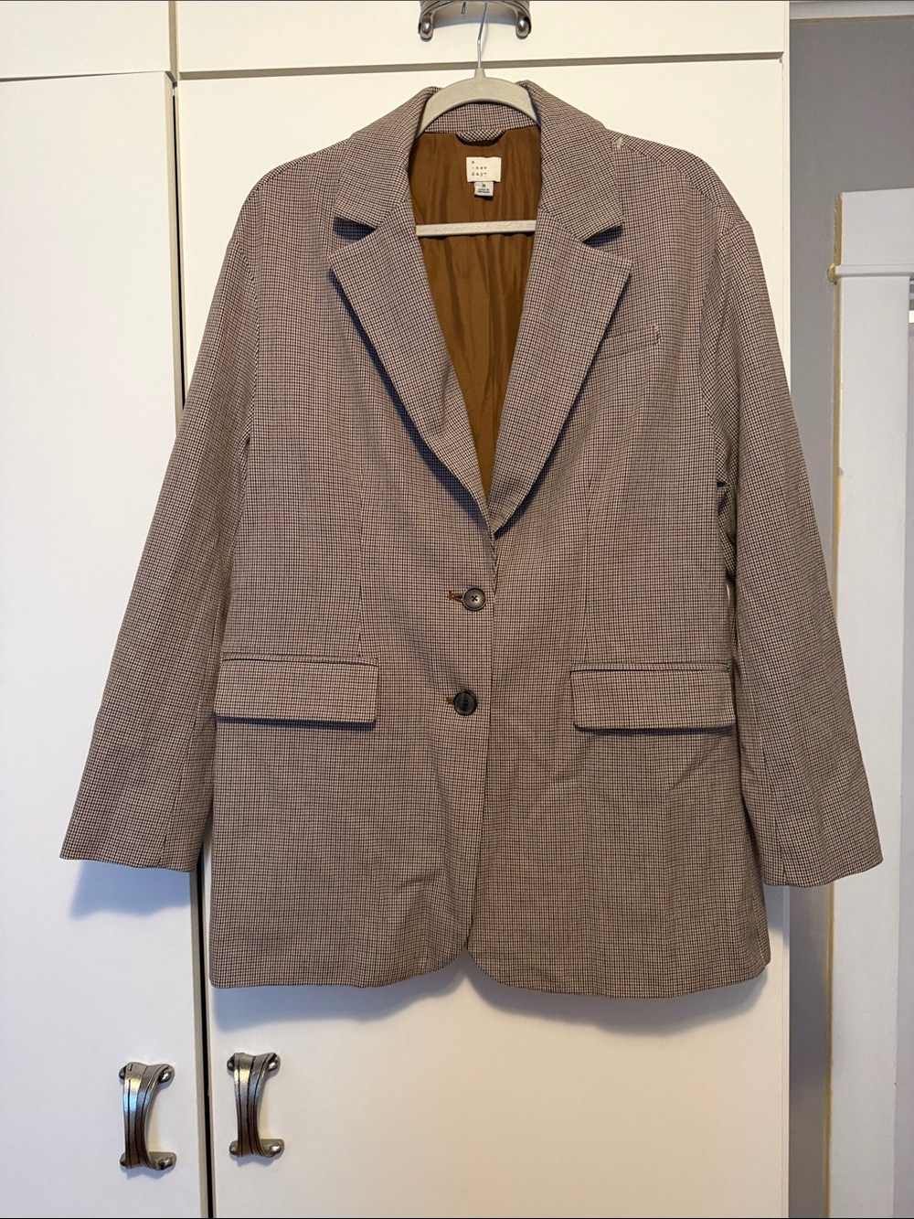 a new day Taupe Check Relaxed Blazer